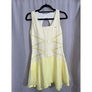 Nike Yellow Mini Dress Padding | Criss Cross Waist Flowy Y2K Dress Size Medium